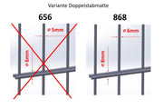 SET Universeller Schiebebeschlag für Doppelstabmatten 868 – Typ „ANTON-SET 868“